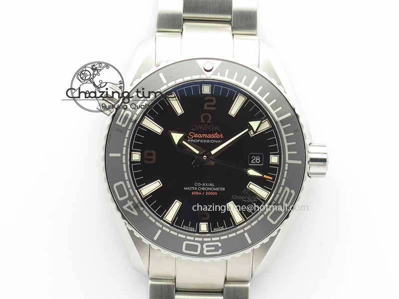 Unisex Planet Ocean 2016 43.5mm SS OM 1:1 Best Edition Black Dial On SS Bracelet A 8162