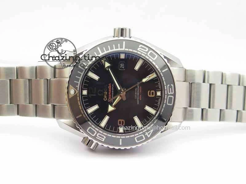 Unisex Planet Ocean 2016 43.5mm SS OM 1:1 Best Edition Black Dial On SS Bracelet A 8162