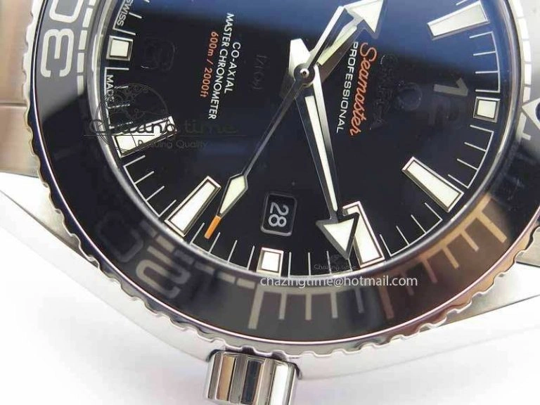 Unisex Planet Ocean 2016 43.5mm SS OM 1:1 Best Edition Black Dial On SS Bracelet A 8162