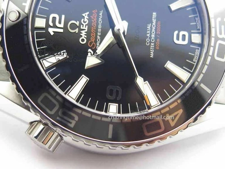 Unisex Planet Ocean 2016 43.5mm SS OM 1:1 Best Edition Black Dial On SS Bracelet A 8162