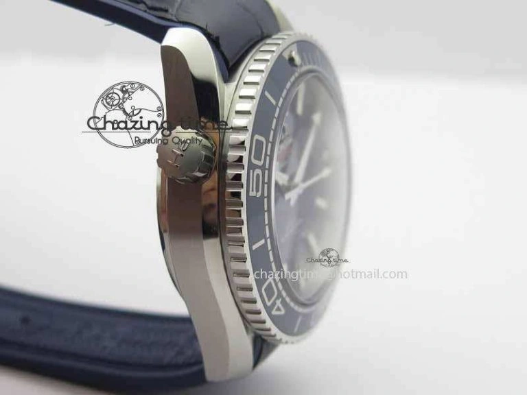 Planet Ocean 2016 43.5mm SS OM 1:1 Best Edition Blue Dial On Blue Leather Strap A EasyCare 8165