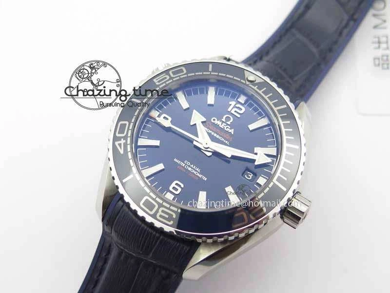 Planet Ocean 2016 43.5mm SS OM 1:1 Best Edition Blue Dial On Blue Leather Strap A EasyCare 8165