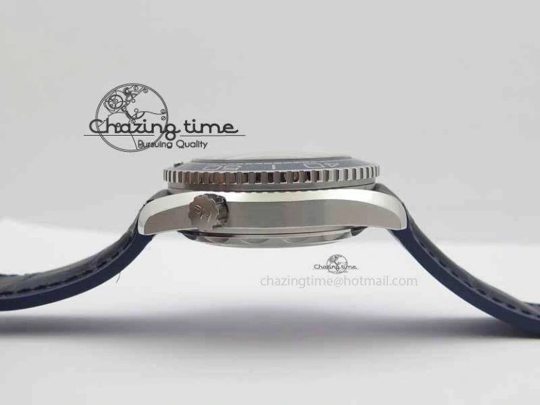 Planet Ocean 2016 43.5mm SS OM 1:1 Best Edition Blue Dial On Blue Leather Strap A EasyCare 8165