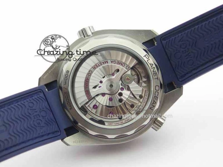 Planet Ocean 2016 43.5mm SS OM 1:1 Best Edition Blue Dial On Blue Leather Strap A EasyCare 8165
