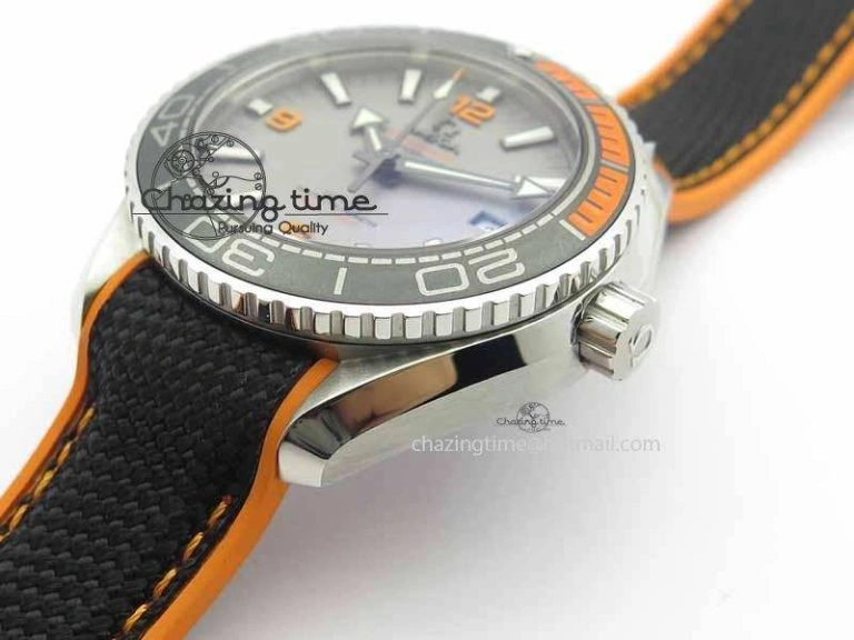MoistureWicking Planet Ocean 2016 43.5mm SS OM 1:1 Best Edition Gray Dial On Black Nylon Strap A 8168