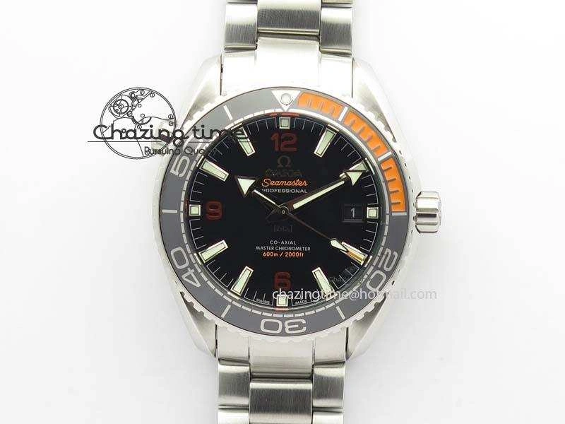 Colorful Planet Ocean 2016 43.5mm SS Orange Bezel BP 1:1 Best Edition Black Dial On SS Bracelet A 8197