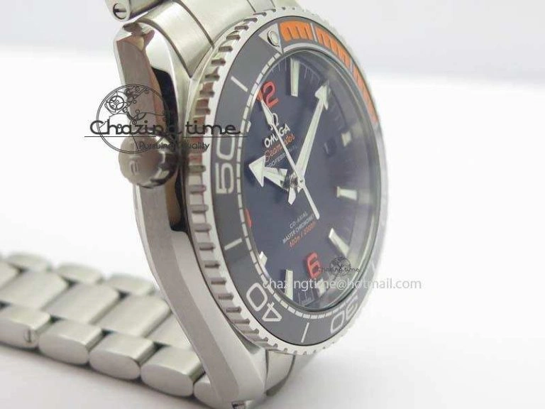Colorful Planet Ocean 2016 43.5mm SS Orange Bezel BP 1:1 Best Edition Black Dial On SS Bracelet A 8197
