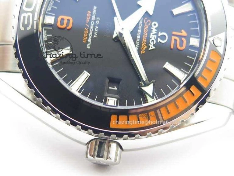 Colorful Planet Ocean 2016 43.5mm SS Orange Bezel BP 1:1 Best Edition Black Dial On SS Bracelet A 8197
