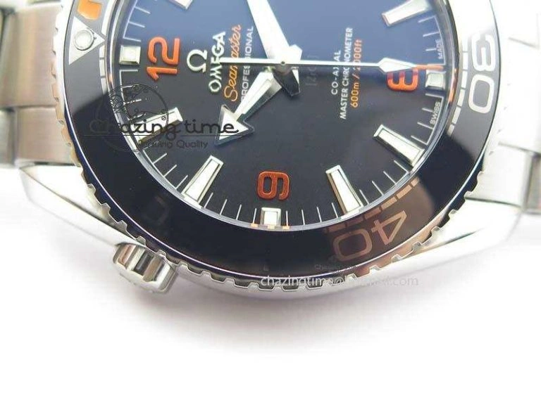 Colorful Planet Ocean 2016 43.5mm SS Orange Bezel BP 1:1 Best Edition Black Dial On SS Bracelet A 8197
