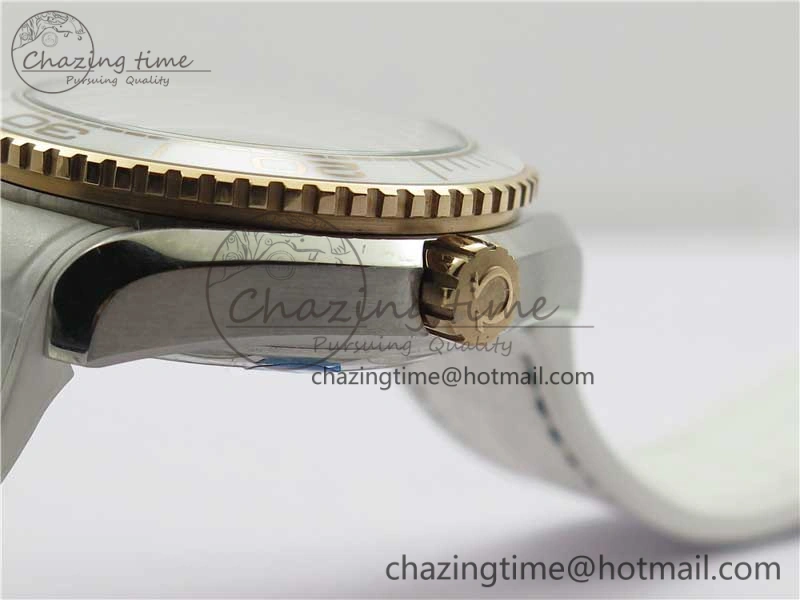 OnTrend Planet Ocean 39.5mm SS RG VSF 1:1 Best Edition White Dial on White Leather Strap A 7895