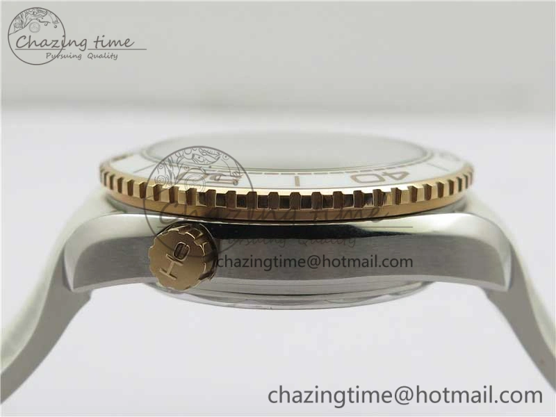 OnTrend Planet Ocean 39.5mm SS RG VSF 1:1 Best Edition White Dial on White Leather Strap A 7895