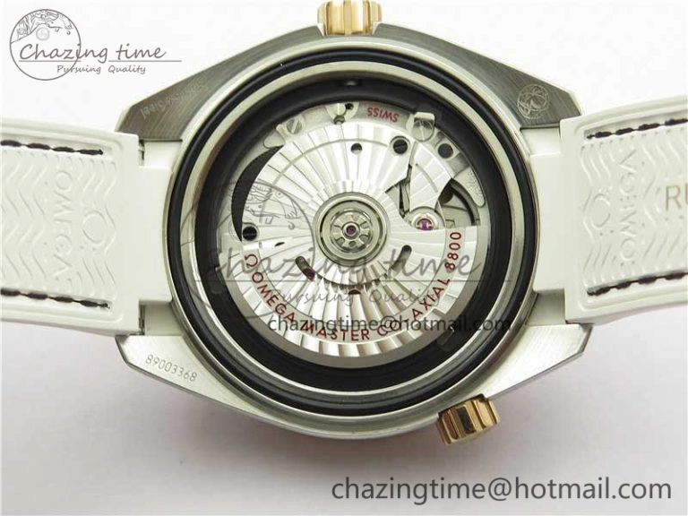 OnTrend Planet Ocean 39.5mm SS RG VSF 1:1 Best Edition White Dial on White Leather Strap A 7895