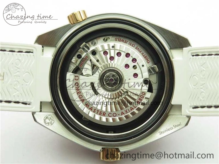 OnTrend Planet Ocean 39.5mm SS RG VSF 1:1 Best Edition White Dial on White Leather Strap A 7895