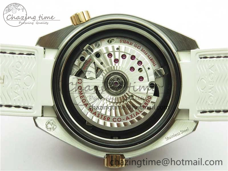 OnTrend Planet Ocean 39.5mm SS RG VSF 1:1 Best Edition White Dial on White Leather Strap A 7895
