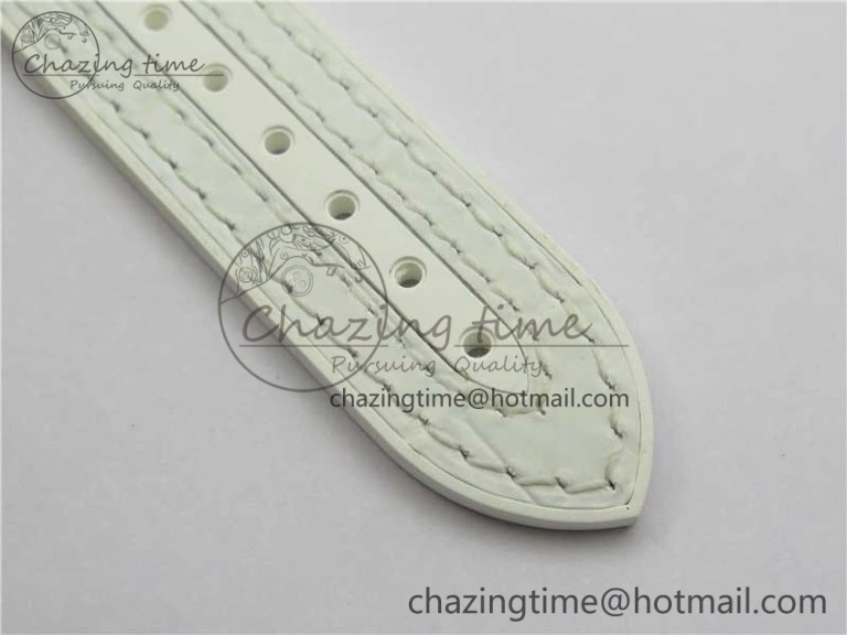 OnTrend Planet Ocean 39.5mm SS RG VSF 1:1 Best Edition White Dial on White Leather Strap A 7895