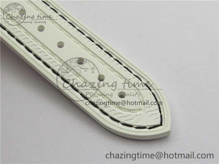 OnTrend Planet Ocean 39.5mm SS RG VSF 1:1 Best Edition White Dial on White Leather Strap A 7895