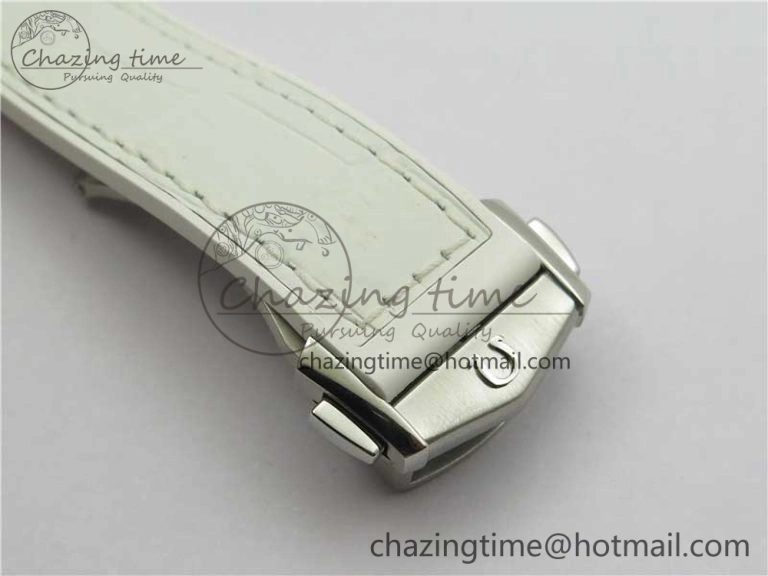 OnTrend Planet Ocean 39.5mm SS RG VSF 1:1 Best Edition White Dial on White Leather Strap A 7895