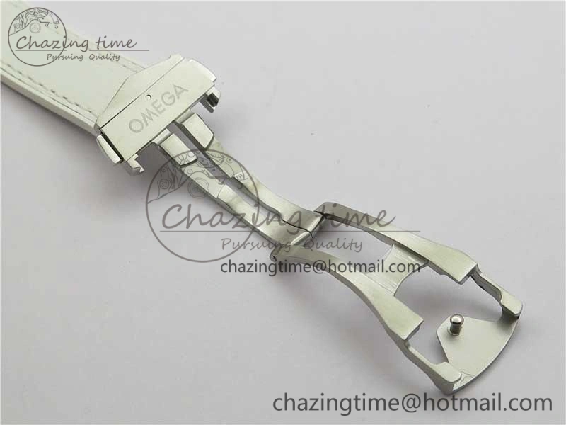 OnTrend Planet Ocean 39.5mm SS RG VSF 1:1 Best Edition White Dial on White Leather Strap A 7895
