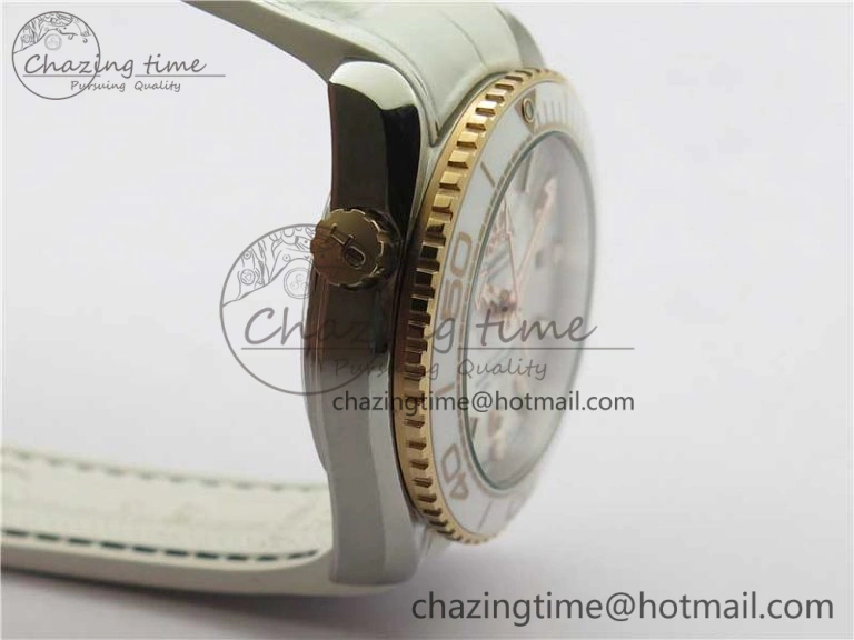 OnTrend Planet Ocean 39.5mm SS RG VSF 1:1 Best Edition White Dial on White Leather Strap A 7895