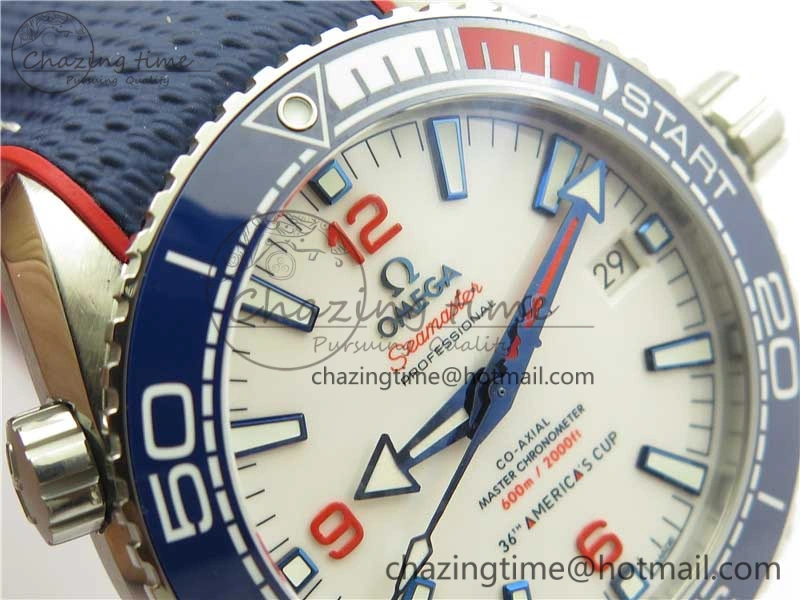 Planet Ocean 43.5mm America’s Cup VSF Best Edition White Dial On Blue Gummy Strap A Supportive 7900
