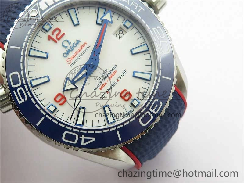 Planet Ocean 43.5mm America’s Cup VSF Best Edition White Dial On Blue Gummy Strap A Supportive 7900