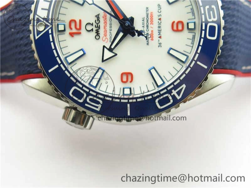 Planet Ocean 43.5mm America’s Cup VSF Best Edition White Dial On Blue Gummy Strap A Supportive 7900