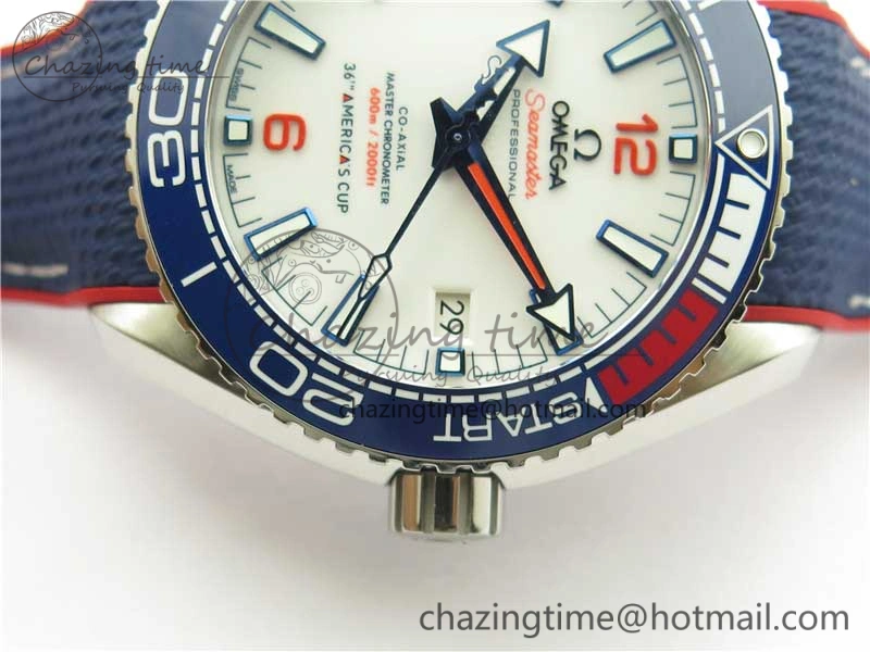 Planet Ocean 43.5mm America’s Cup VSF Best Edition White Dial On Blue Gummy Strap A Supportive 7900
