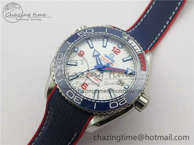 Planet Ocean 43.5mm America’s Cup VSF Best Edition White Dial On Blue Gummy Strap A Supportive 7900