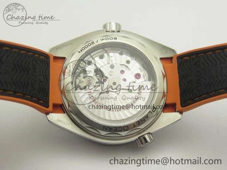 Planet Ocean 43.5mm SS VSF 1:1 Best Edition Black Orange Bezel Black Dial on Black Nylon Strap A8900 Super Clone Cozy 8002