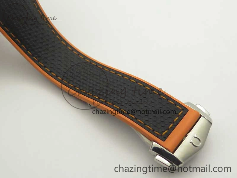 Planet Ocean 43.5mm SS VSF 1:1 Best Edition Black Orange Bezel Black Dial on Black Nylon Strap A8900 Super Clone Cozy 8002
