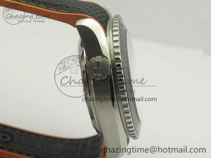 Planet Ocean 43.5mm SS VSF 1:1 Best Edition Black Orange Bezel Black Dial on Black Nylon Strap A8900 Super Clone Cozy 8002