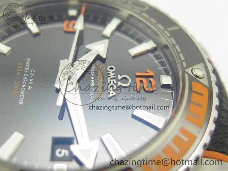 Planet Ocean 43.5mm SS VSF 1:1 Best Edition Black Orange Bezel Black Dial on Black Nylon Strap A8900 Super Clone Cozy 8002