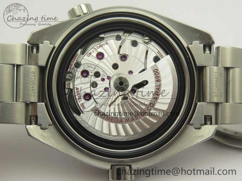 Planet Ocean 43.5mm SS VSF 1:1 Best Edition Black Orange Bezel Black Dial on SS Bracelet A8900 Super Clone BestValue 8003