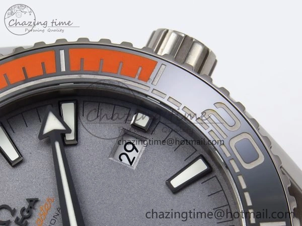 Planet Ocean 43.5mm SS VSF 1:1 Best Edition Black Orange Bezel Gray Dial on Nylon Strap A8900 Super Clone V Elegant 7730
