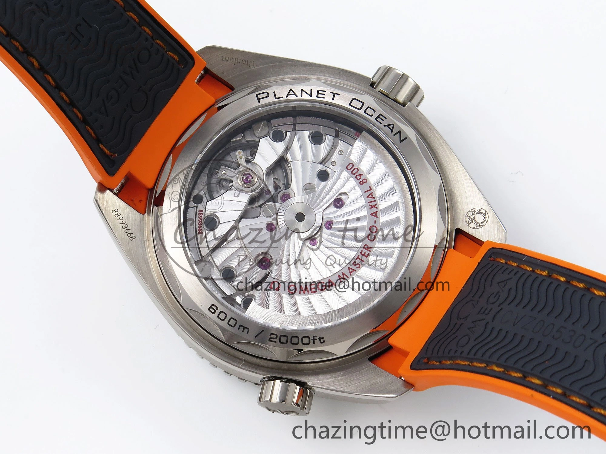Planet Ocean 43.5mm SS VSF 1:1 Best Edition Black Orange Bezel Gray Dial on Nylon Strap A8900 Super Clone V Elegant 7730