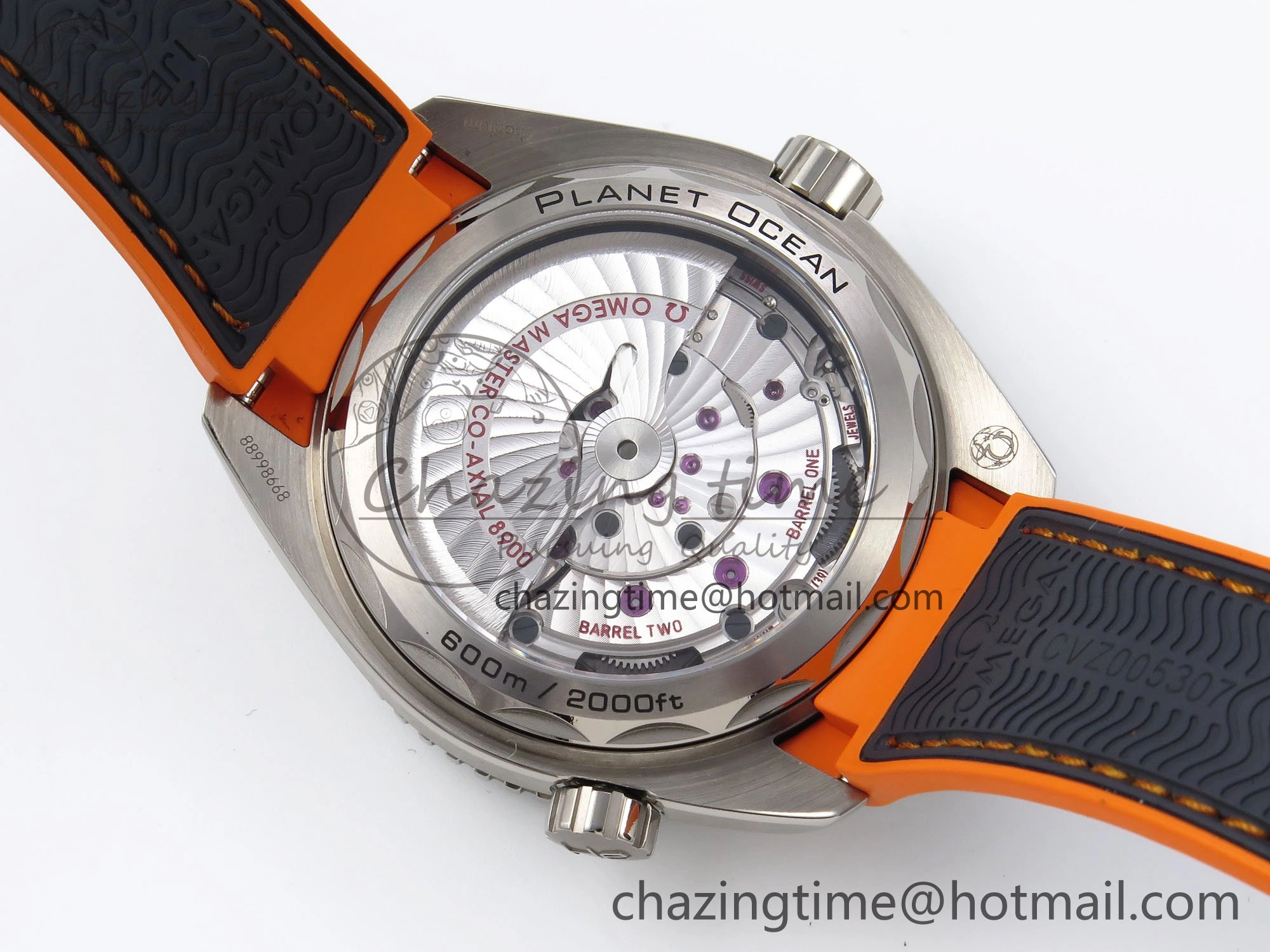 Planet Ocean 43.5mm SS VSF 1:1 Best Edition Black Orange Bezel Gray Dial on Nylon Strap A8900 Super Clone V Elegant 7730