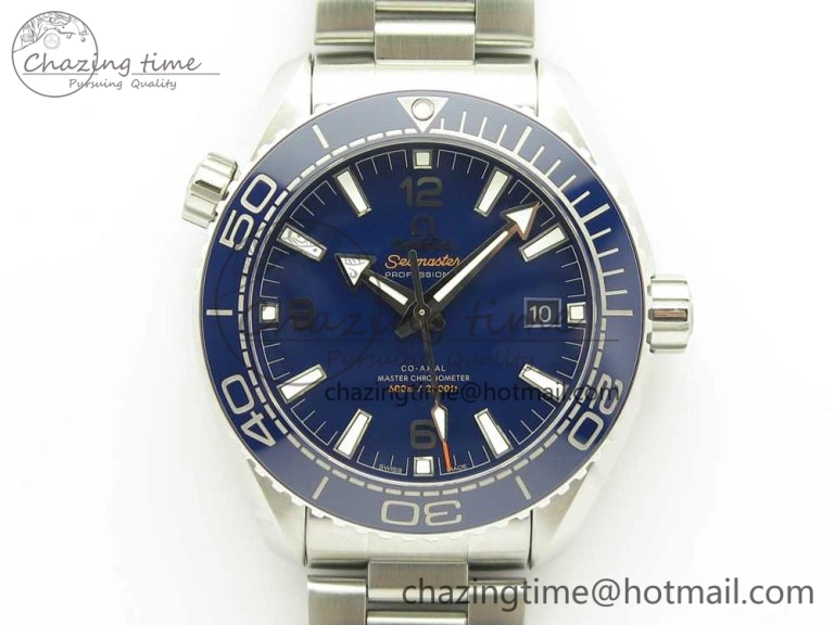 Planet Ocean 43.5mm SS VSF 1:1 Best Edition Blue Ceramic Bezel and Dial on SS Bracelet A8900 Super Clone SmoothTexture 7974