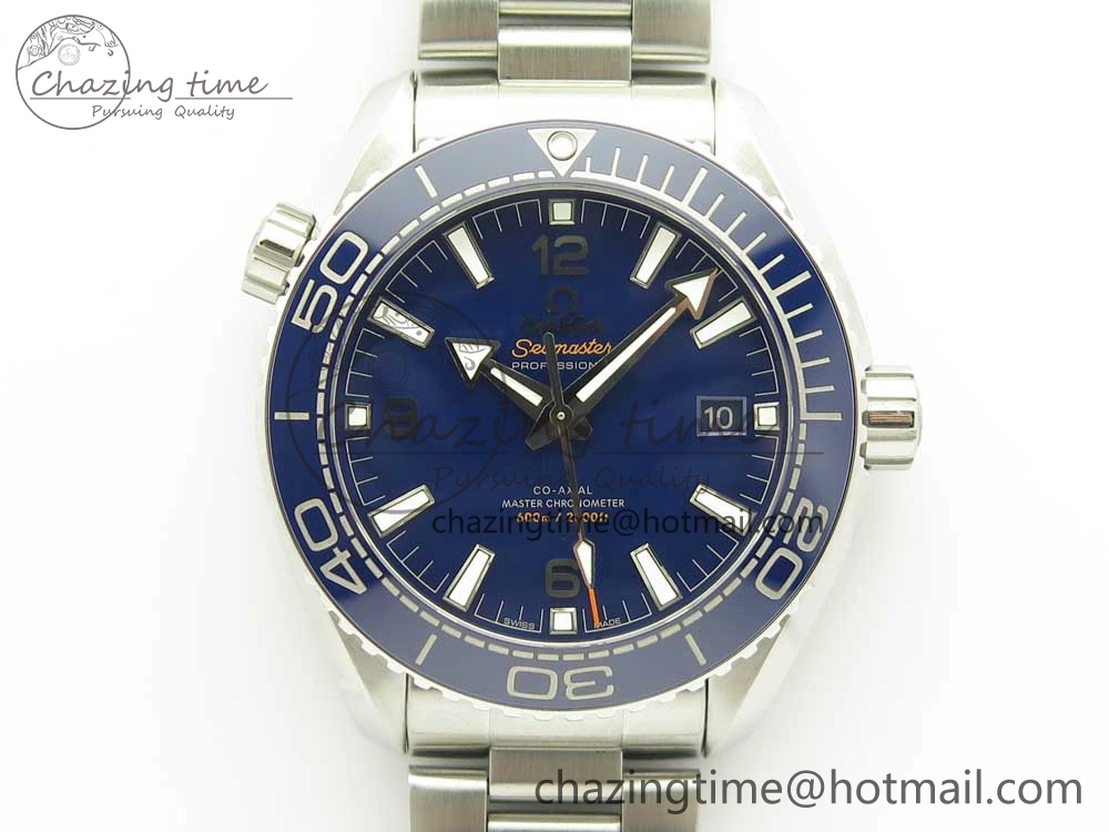 Planet Ocean 43.5mm SS VSF 1:1 Best Edition Blue Ceramic Bezel and Dial on SS Bracelet A8900 Super Clone SmoothTexture 7974