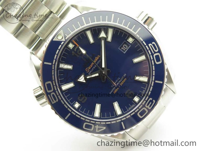 Planet Ocean 43.5mm SS VSF 1:1 Best Edition Blue Ceramic Bezel and Dial on SS Bracelet A8900 Super Clone SmoothTexture 7974