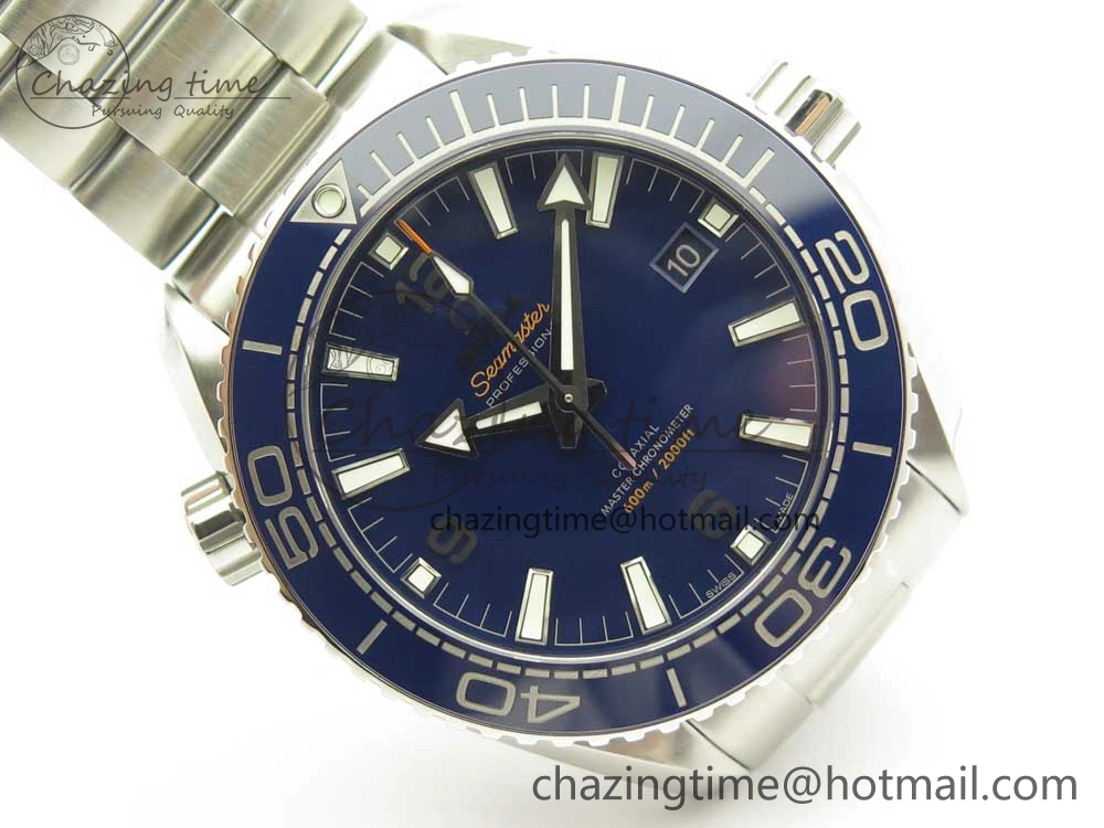 Planet Ocean 43.5mm SS VSF 1:1 Best Edition Blue Ceramic Bezel and Dial on SS Bracelet A8900 Super Clone SmoothTexture 7974