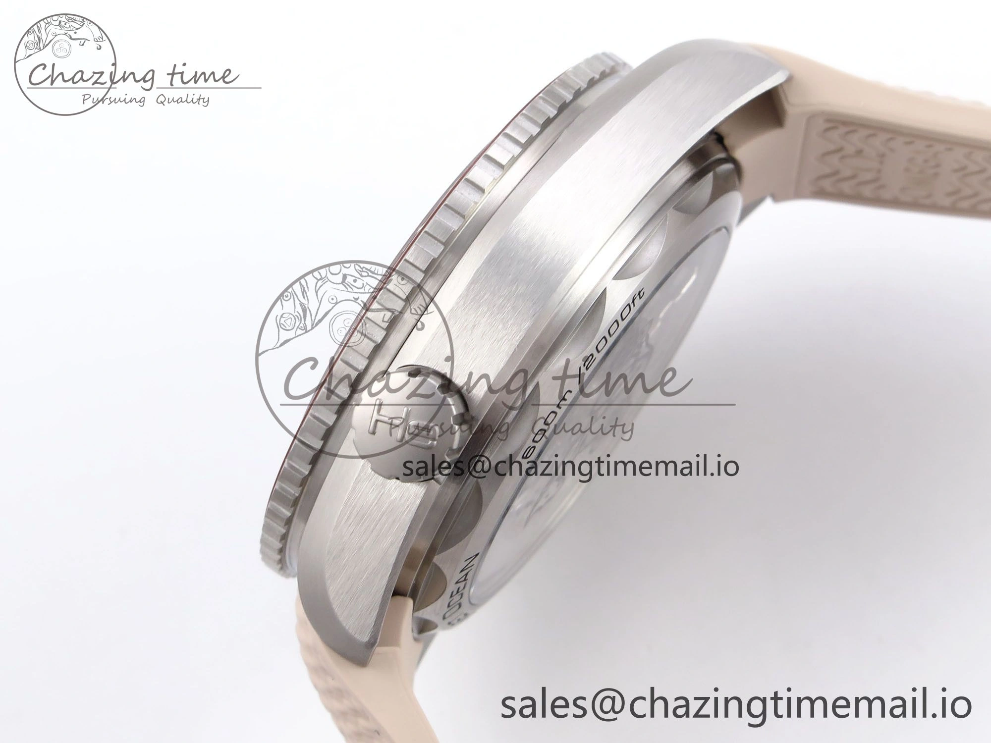 Premium Planet Ocean 43.5mm SS VSF 1:1 Best Edition Brown Bezel Sand Dial on Sand Rubber Strap A8900 Super Clone 7710