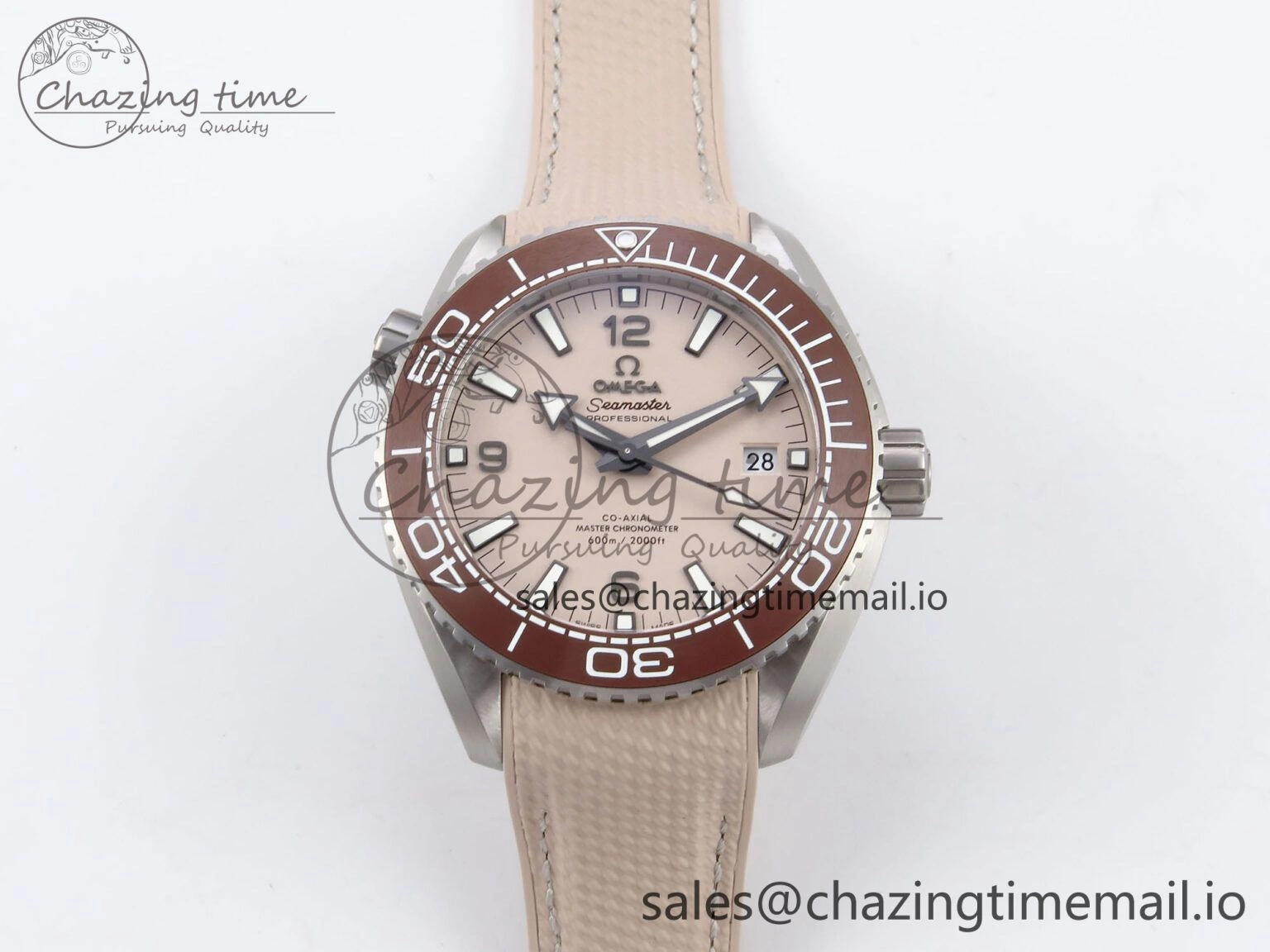 Premium Planet Ocean 43.5mm SS VSF 1:1 Best Edition Brown Bezel Sand Dial on Sand Rubber Strap A8900 Super Clone 7710