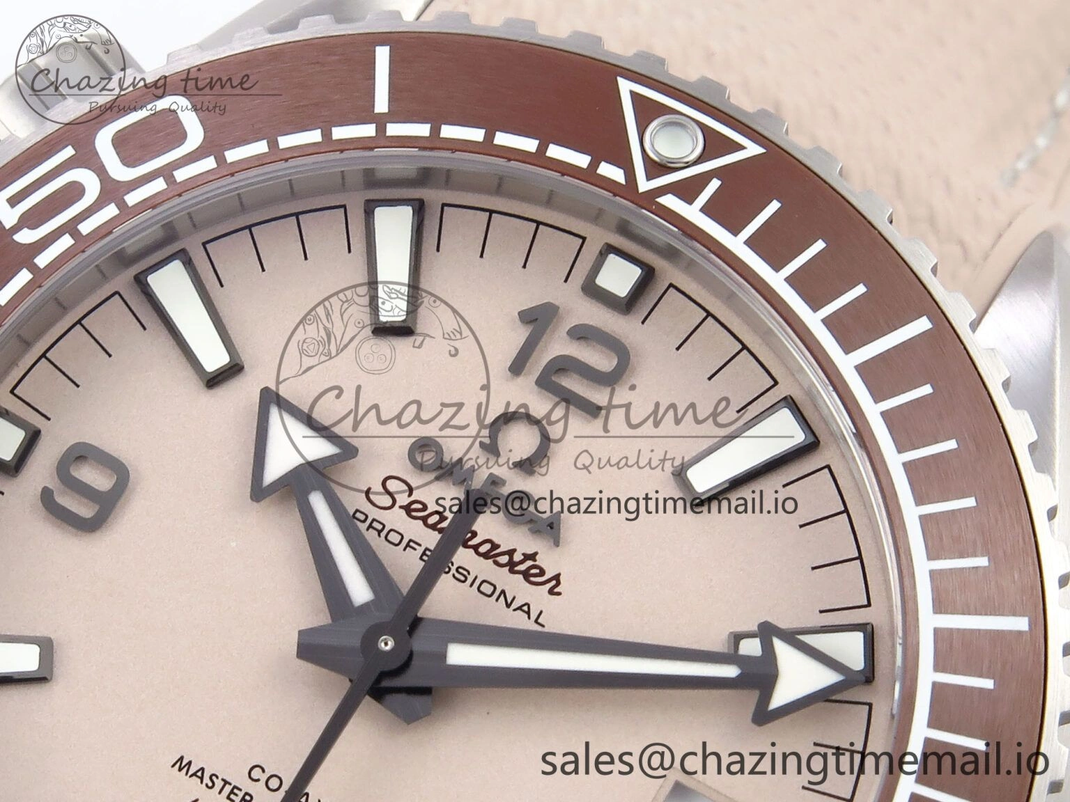 Premium Planet Ocean 43.5mm SS VSF 1:1 Best Edition Brown Bezel Sand Dial on Sand Rubber Strap A8900 Super Clone 7710