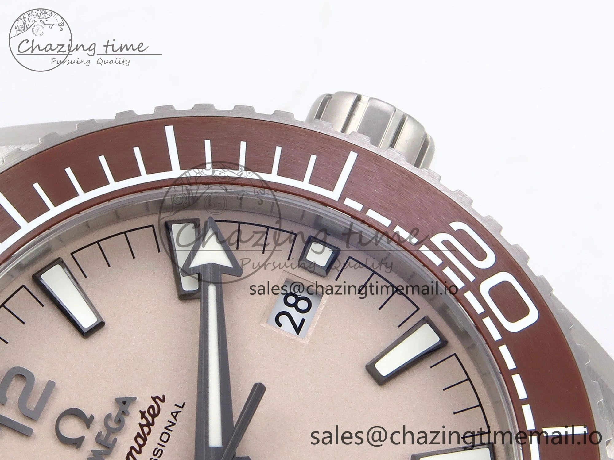 Premium Planet Ocean 43.5mm SS VSF 1:1 Best Edition Brown Bezel Sand Dial on Sand Rubber Strap A8900 Super Clone 7710