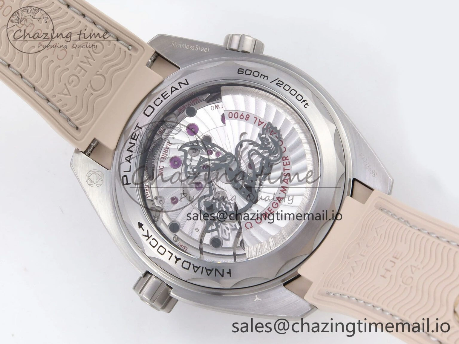 Premium Planet Ocean 43.5mm SS VSF 1:1 Best Edition Brown Bezel Sand Dial on Sand Rubber Strap A8900 Super Clone 7710