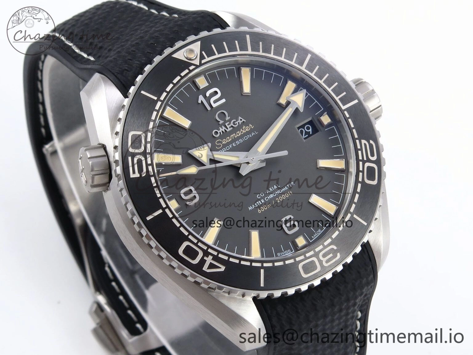 ModernLook Planet Ocean 43.5mm SS VSF 1:1 Best Edition Gray Bezel Gray Dial on Black Rubber Strap A8900 Super Clone 7712