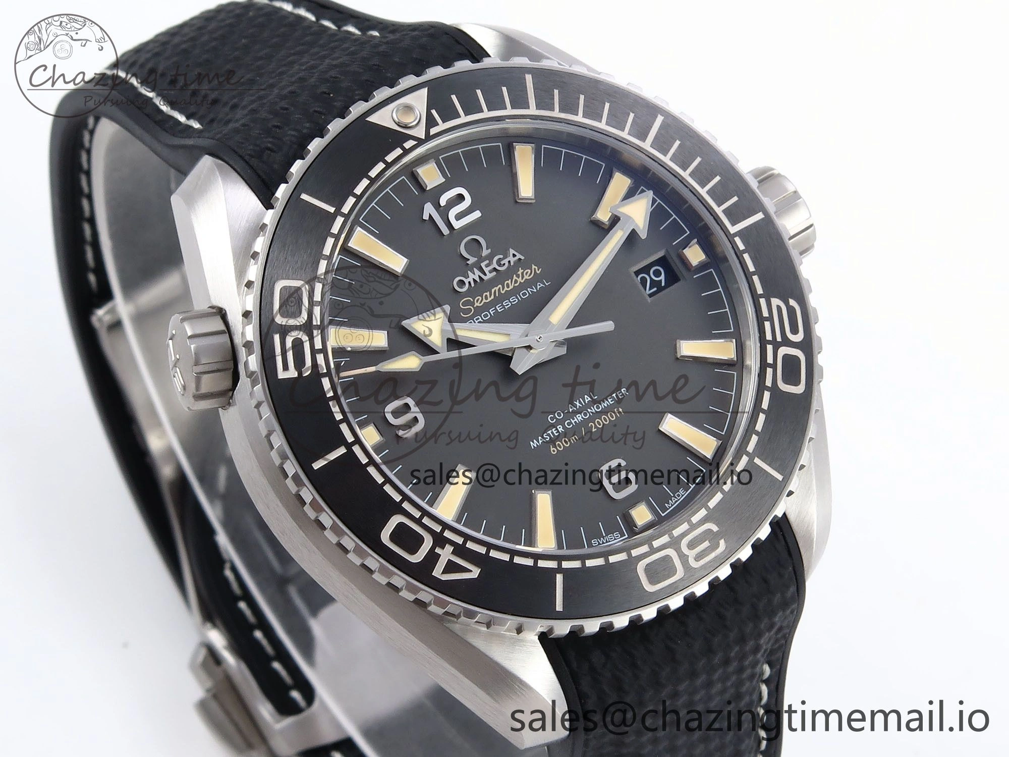 ModernLook Planet Ocean 43.5mm SS VSF 1:1 Best Edition Gray Bezel Gray Dial on Black Rubber Strap A8900 Super Clone 7712