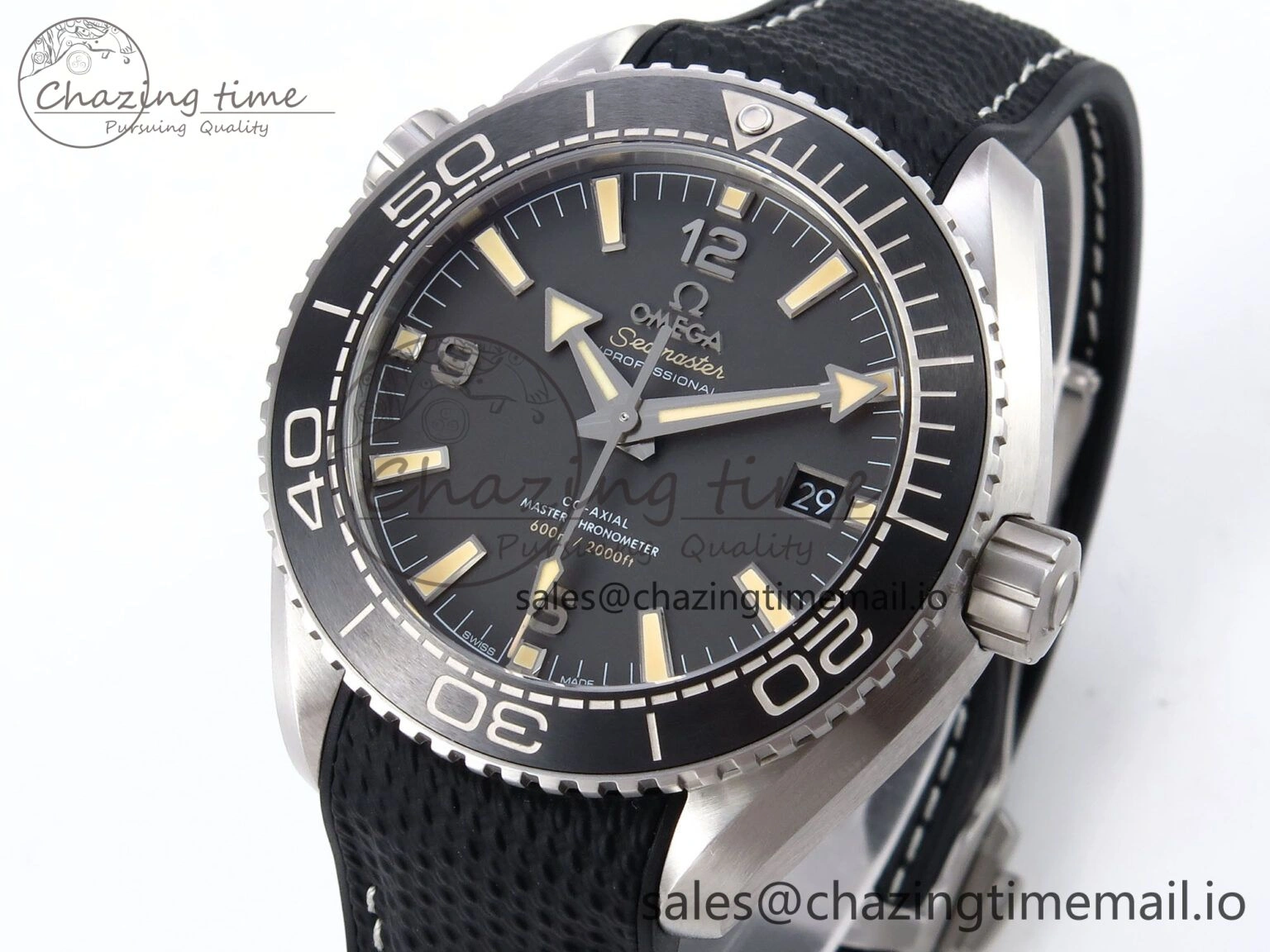 ModernLook Planet Ocean 43.5mm SS VSF 1:1 Best Edition Gray Bezel Gray Dial on Black Rubber Strap A8900 Super Clone 7712