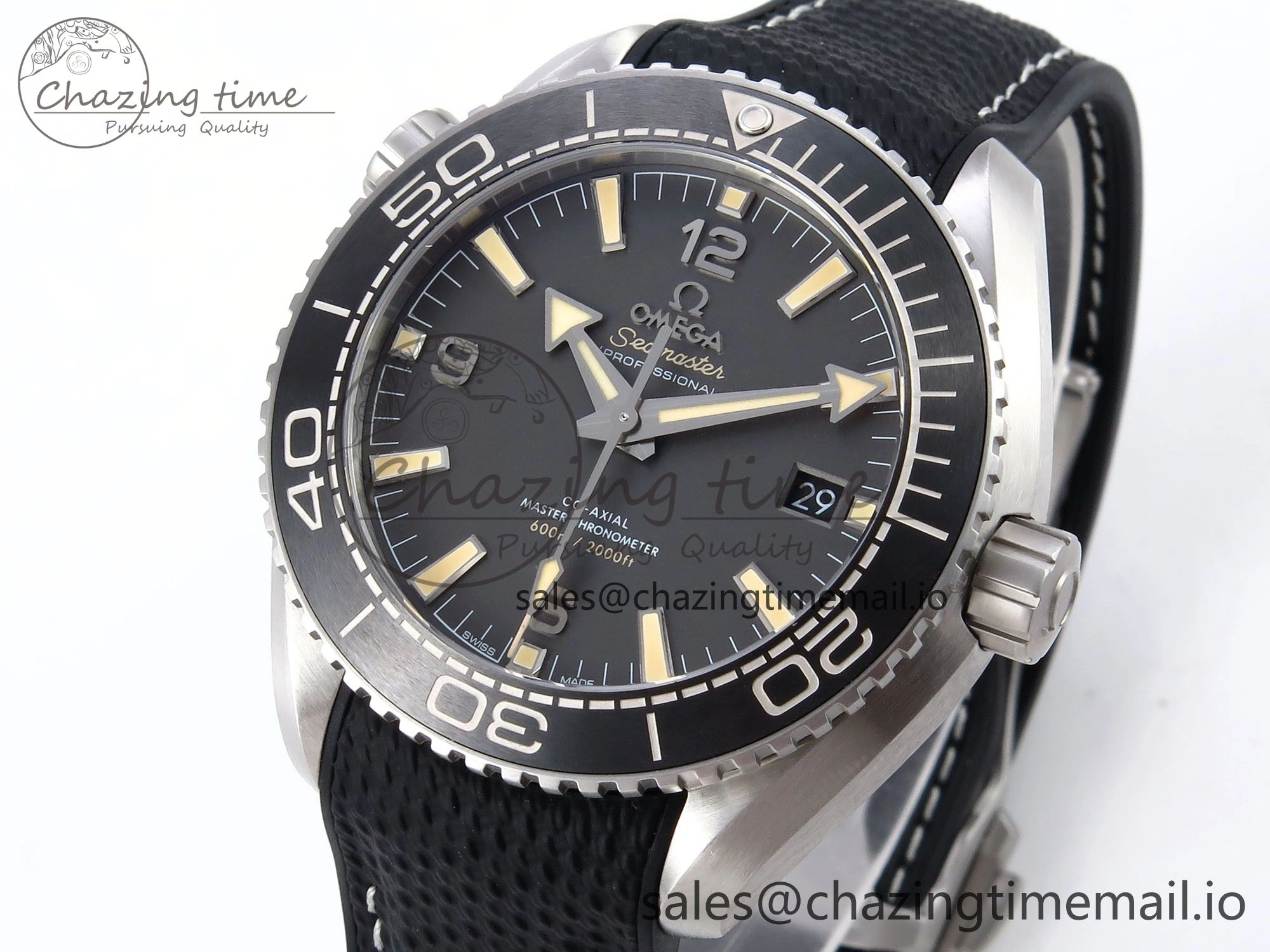 ModernLook Planet Ocean 43.5mm SS VSF 1:1 Best Edition Gray Bezel Gray Dial on Black Rubber Strap A8900 Super Clone 7712