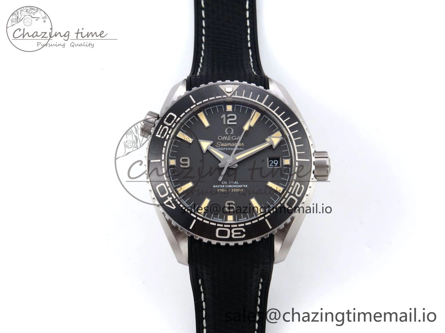 ModernLook Planet Ocean 43.5mm SS VSF 1:1 Best Edition Gray Bezel Gray Dial on Black Rubber Strap A8900 Super Clone 7712
